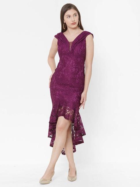bebe purple lace dress