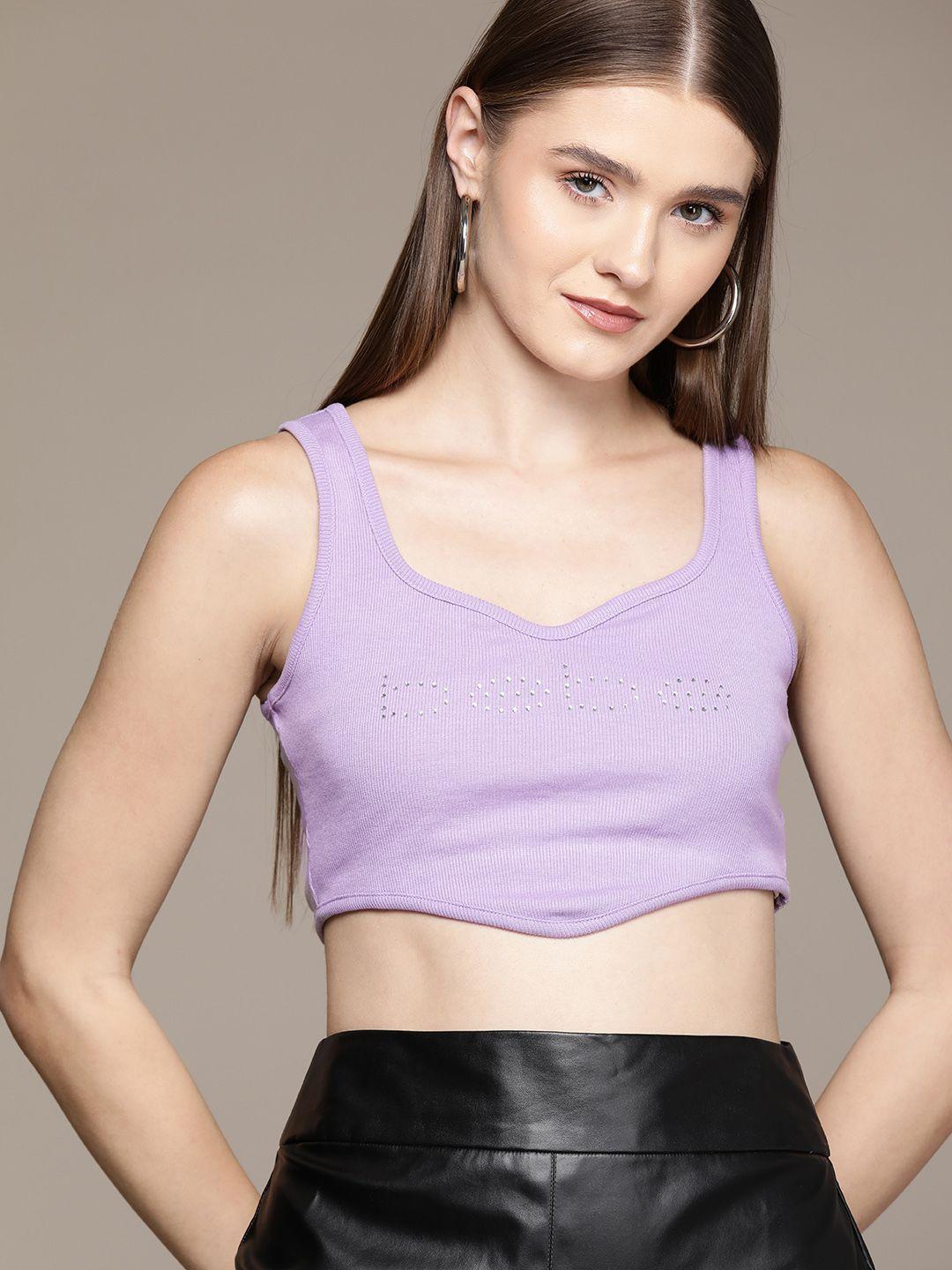 bebe season staples corset-style crop top