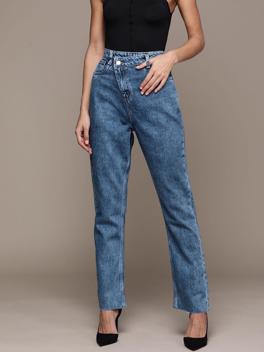 bebe women denim daze straight fit high-rise jeans