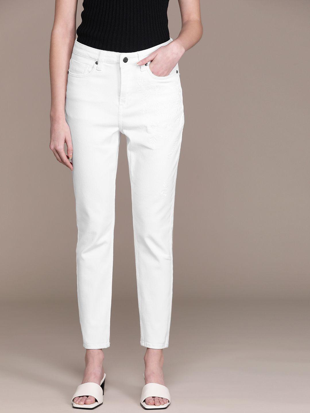 bebe women white super skinny fit stretchable jeans