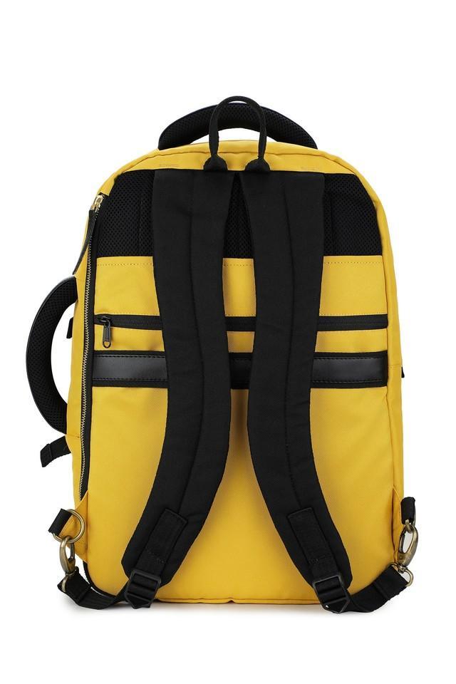 beca yellow pu zipper closure unisex backpack