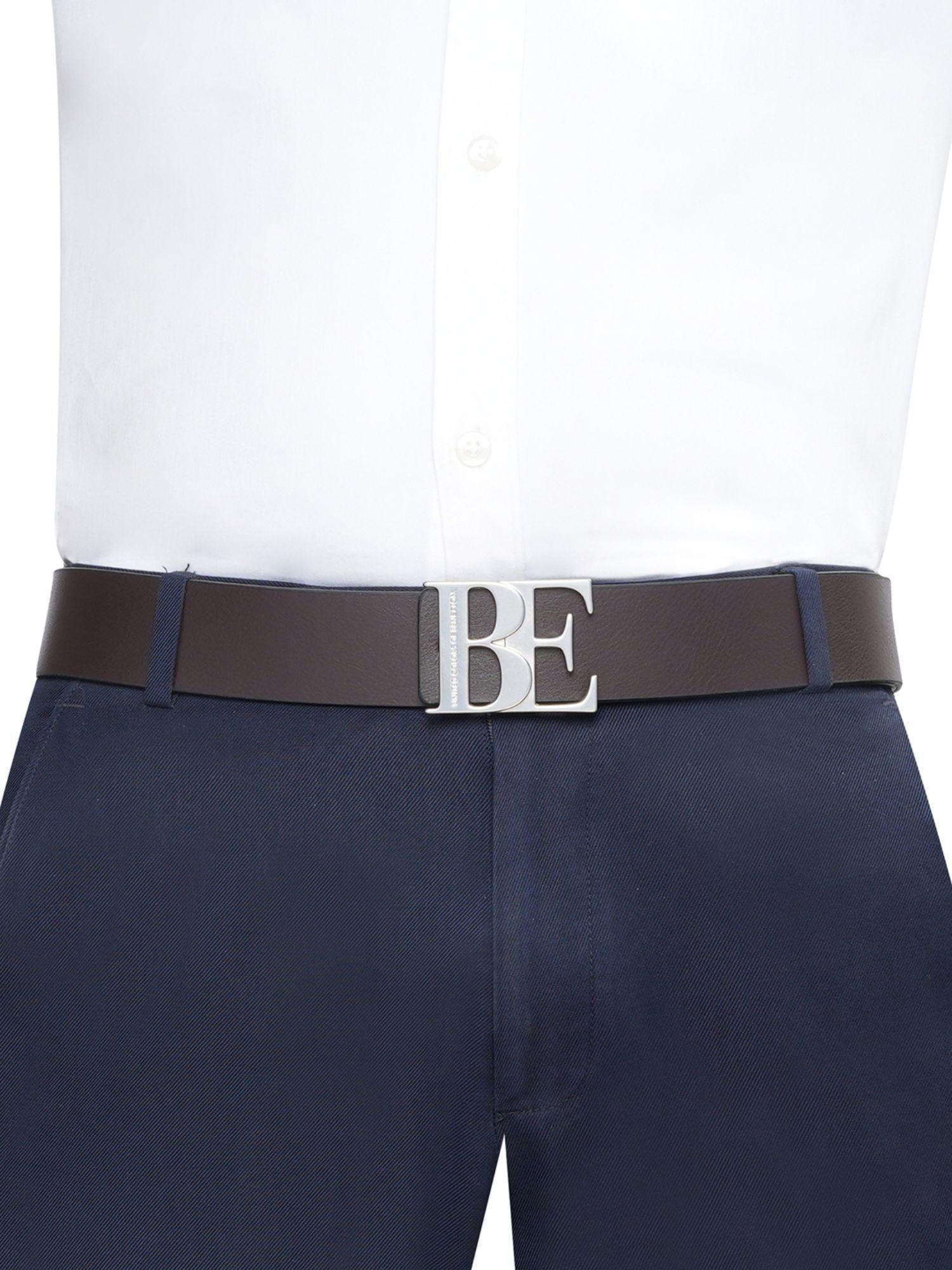 becca men leather reversible belt - brown, s 80 cm