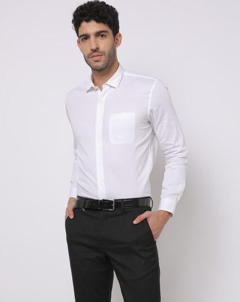 bedford dobby slim fit shirt with patch pocket