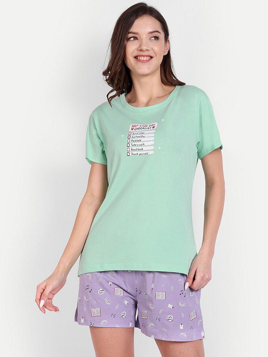 bedtime story printed pure cotton t-shirt with shorts