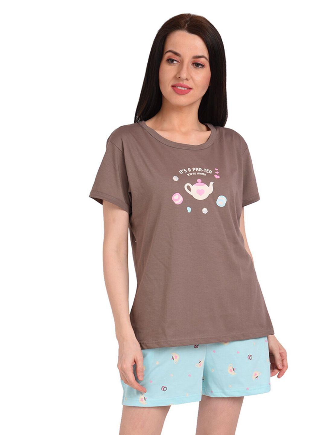 bedtime story typography printed pure cotton t-shirt and shorts