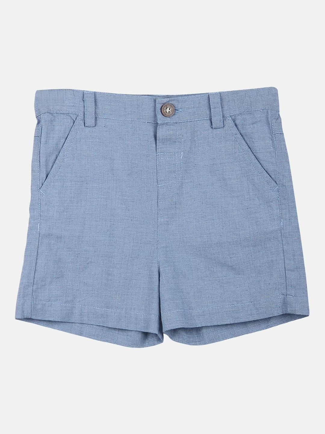 beebay boys blue cotton bermuda shorts