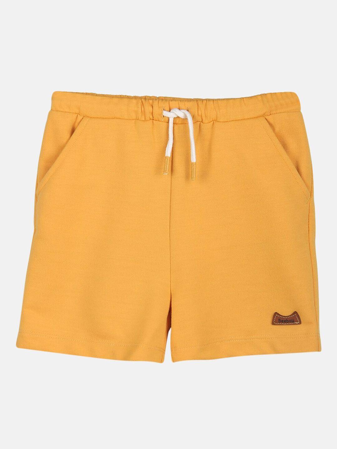 beebay boys mustard solid shorts