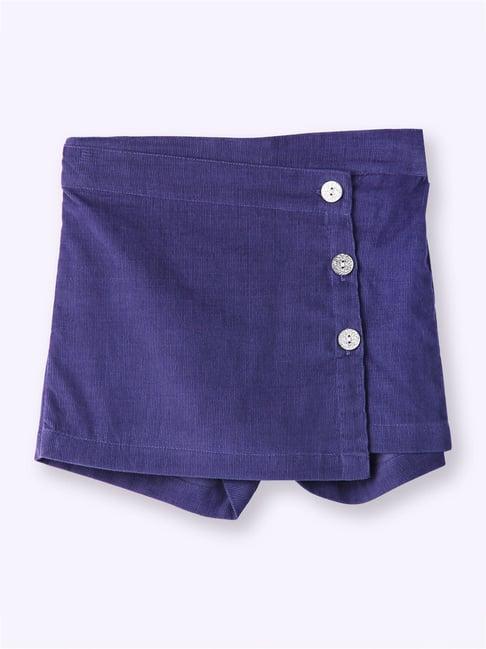 beebay kids blue cotton relaxed fit skort