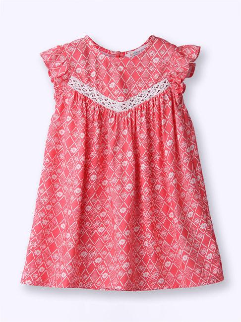 beebay kids coral floral print dress