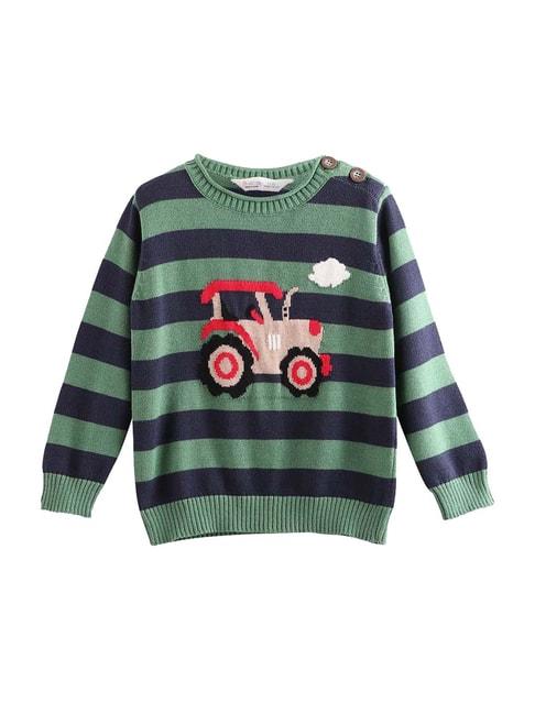 beebay kids green striped sweater