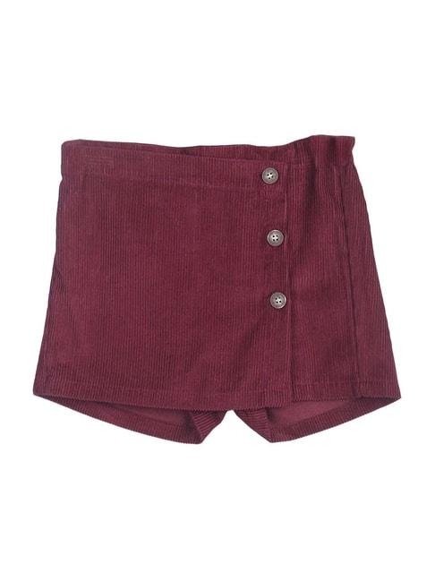 beebay kids maroon cotton regular fit skirt