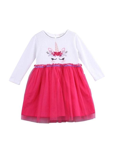 beebay kids pink cotton embroidered dress