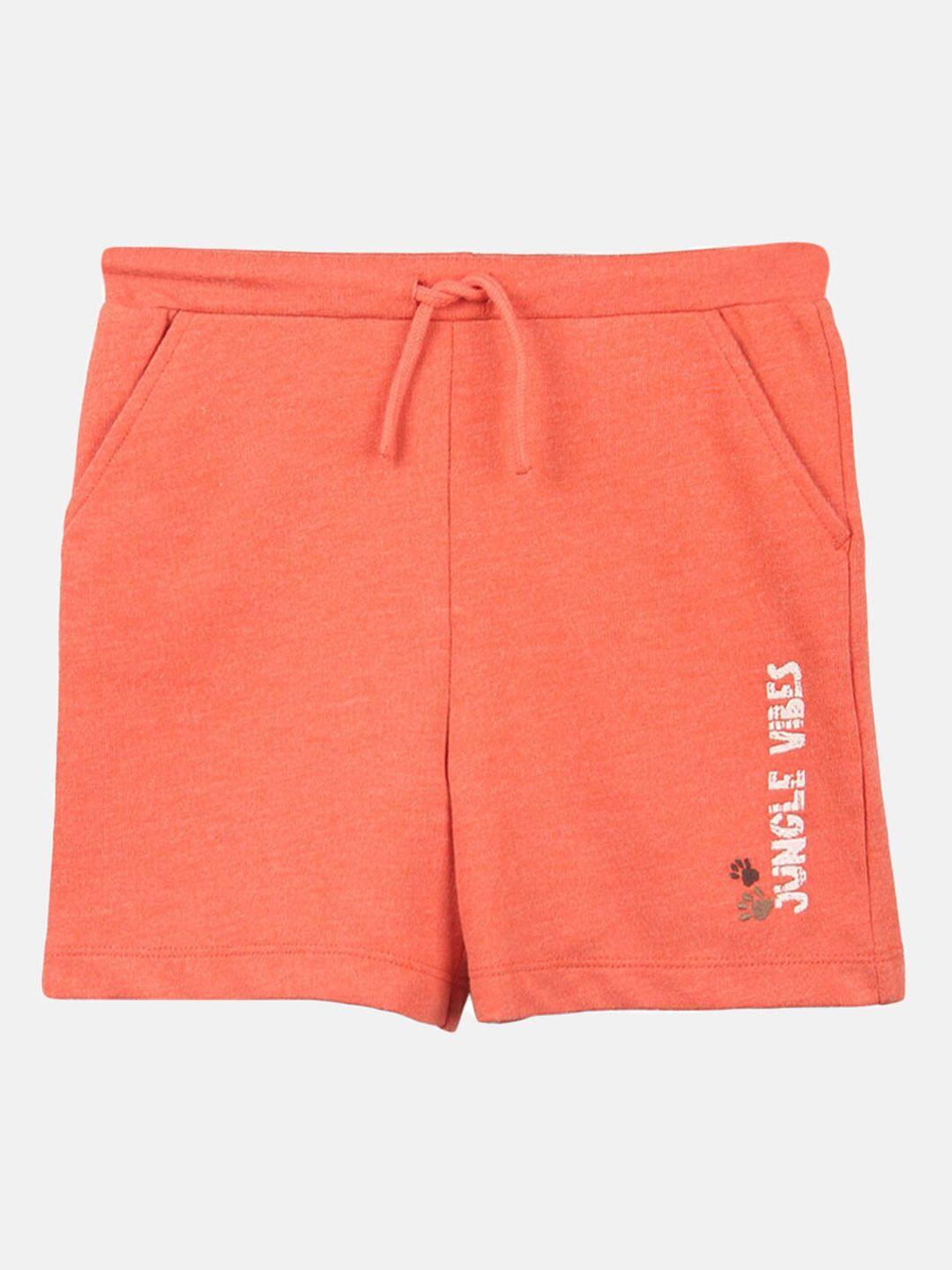 beebay boys rust brown regular fit solid cotton shorts