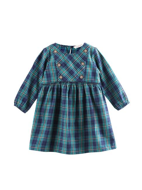 beebay kids blue checks dress