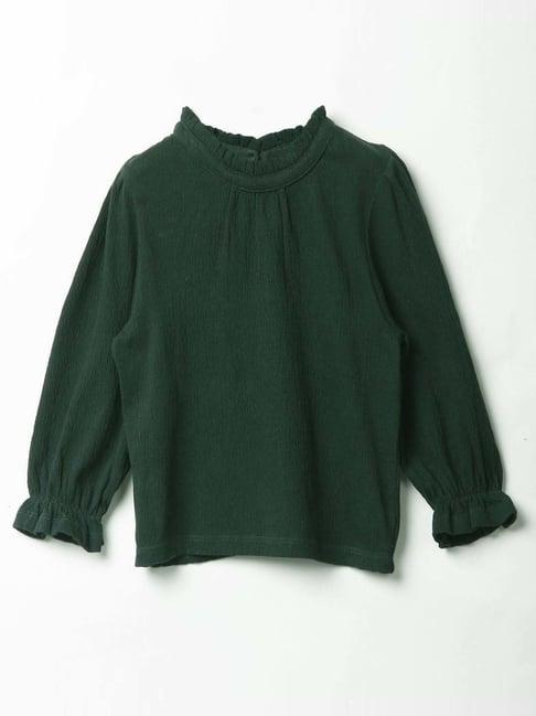 beebay kids olive cotton relaxed fit full sleeves top
