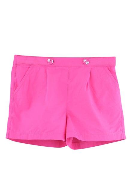 beebay kids pink solid shorts