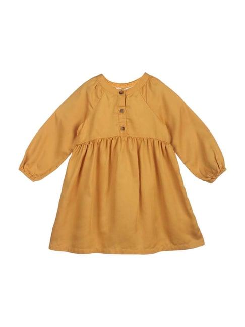 beebay kids yellow regular fit full sleeves dress