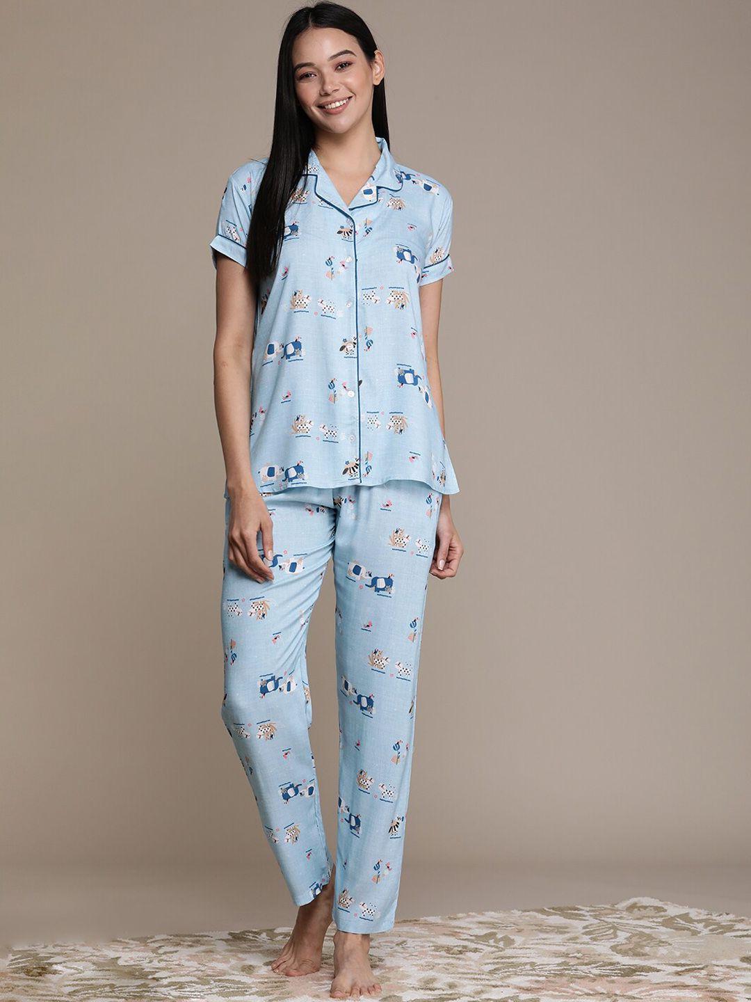 beebelle conversational printed night suit