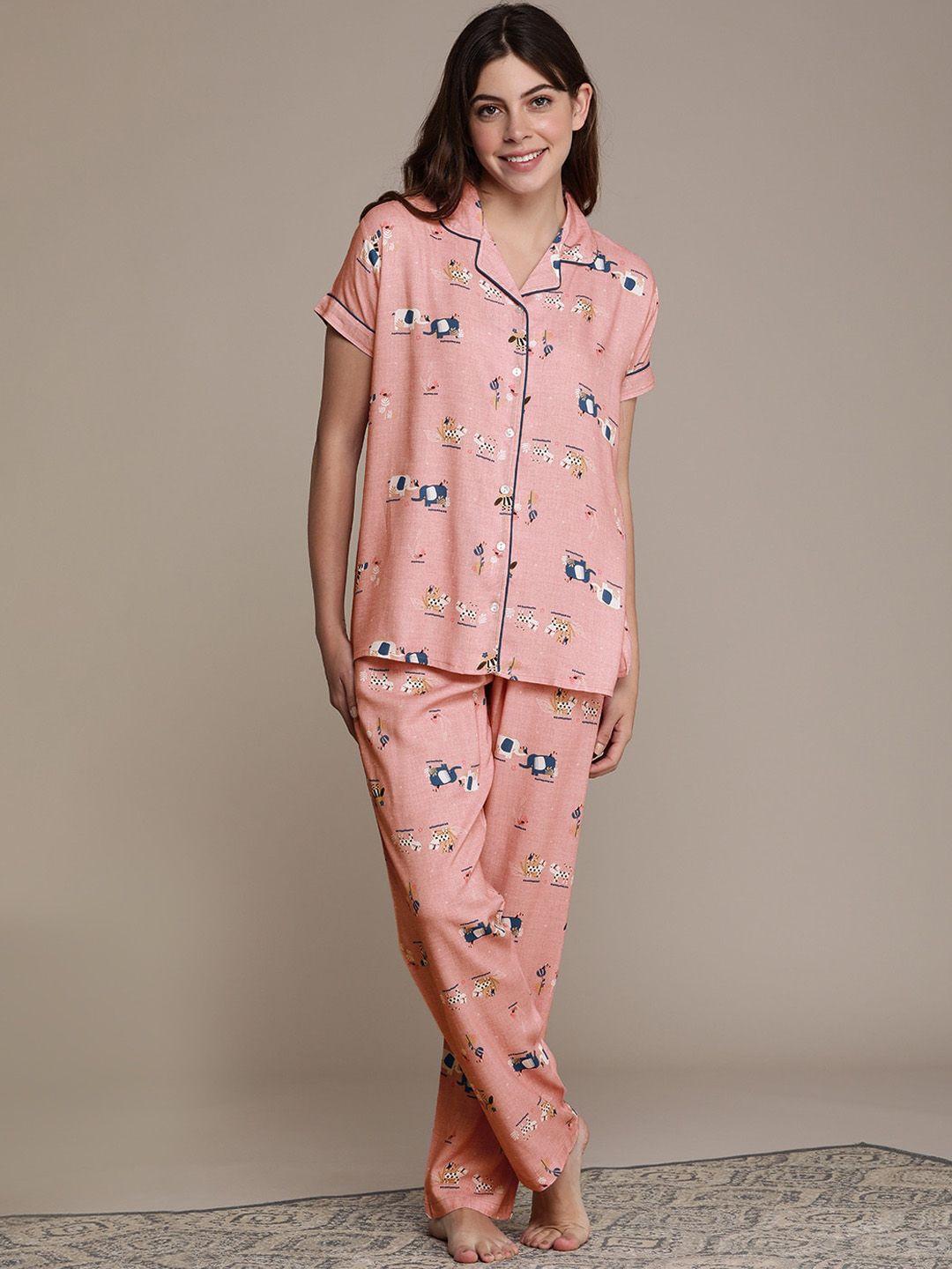 beebelle conversational printed night suit