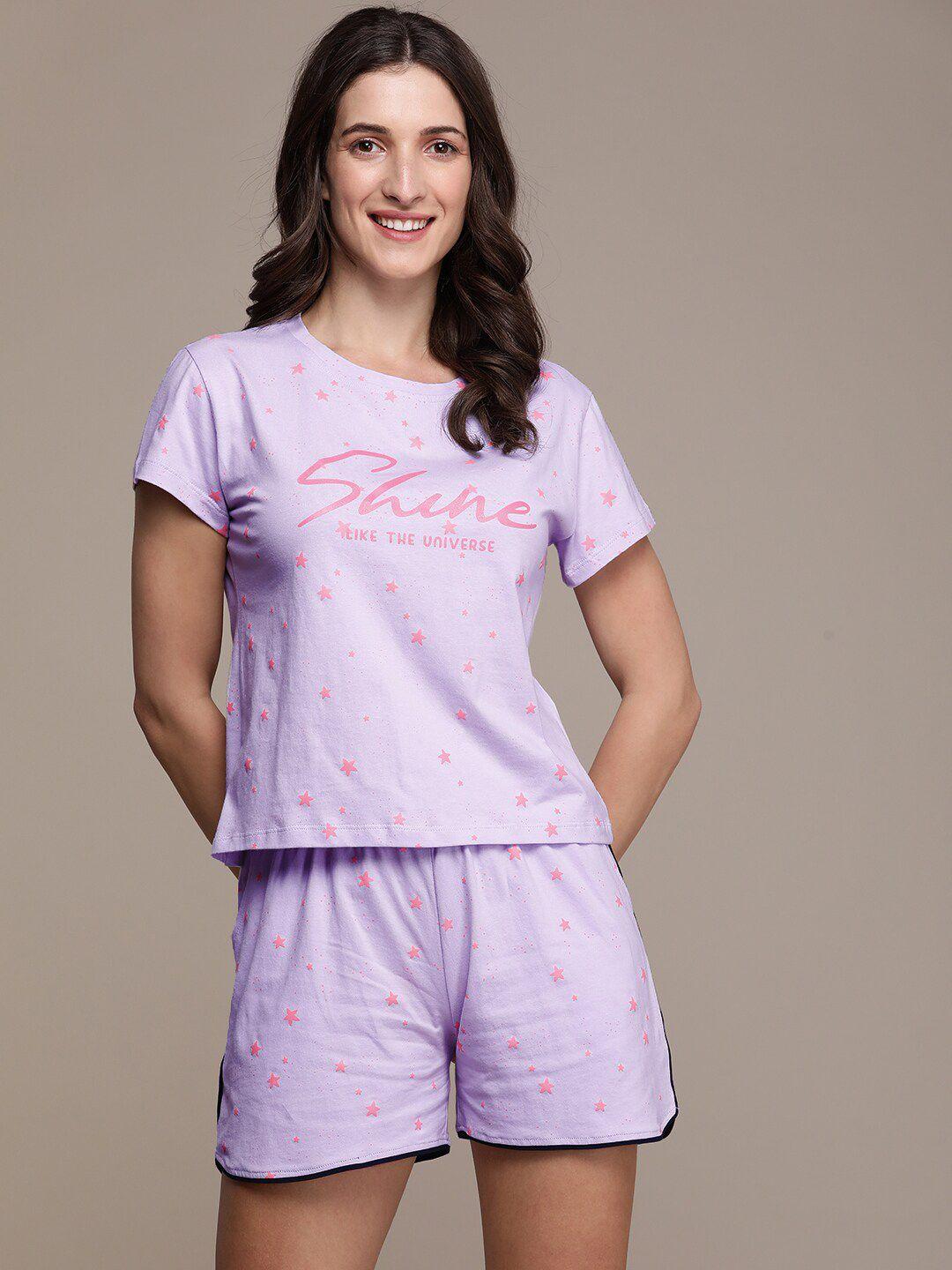 beebelle conversational printed pure cotton night suit