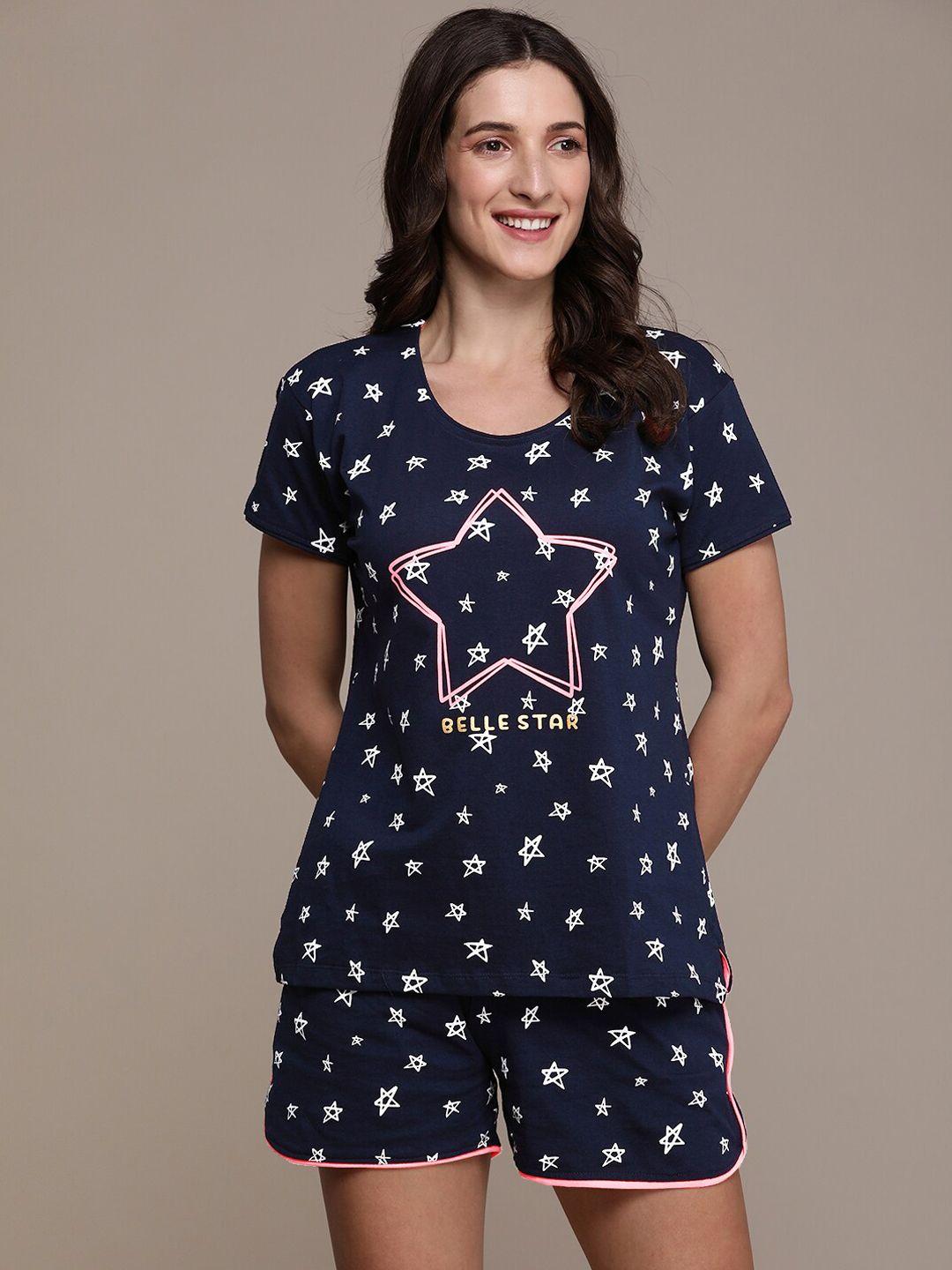 beebelle conversational printed pure cotton night suit