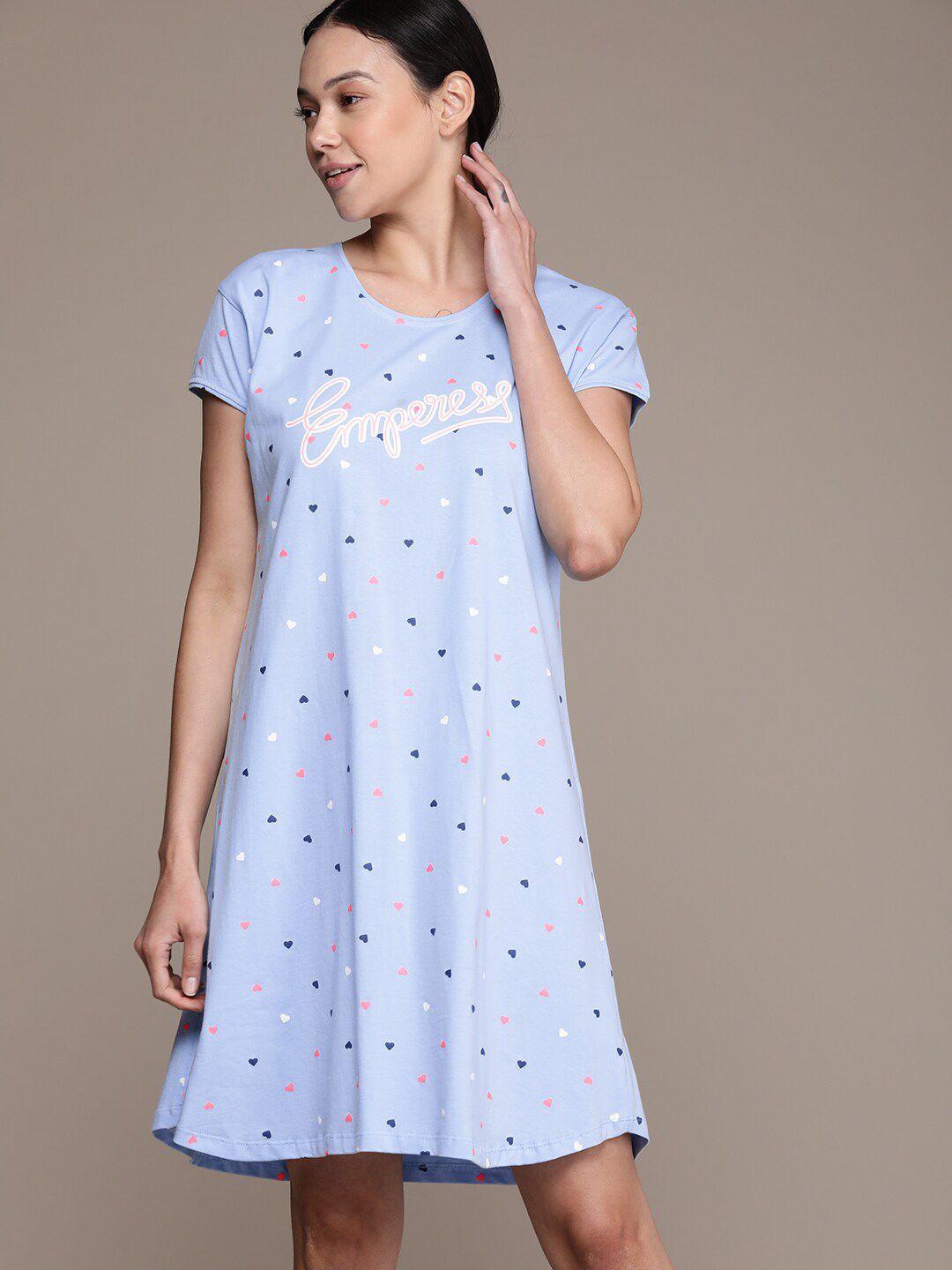 beebelle conversational printed pure cotton nightdress