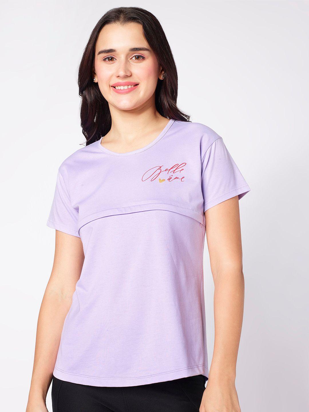 beebelle lavender round neck maternity top