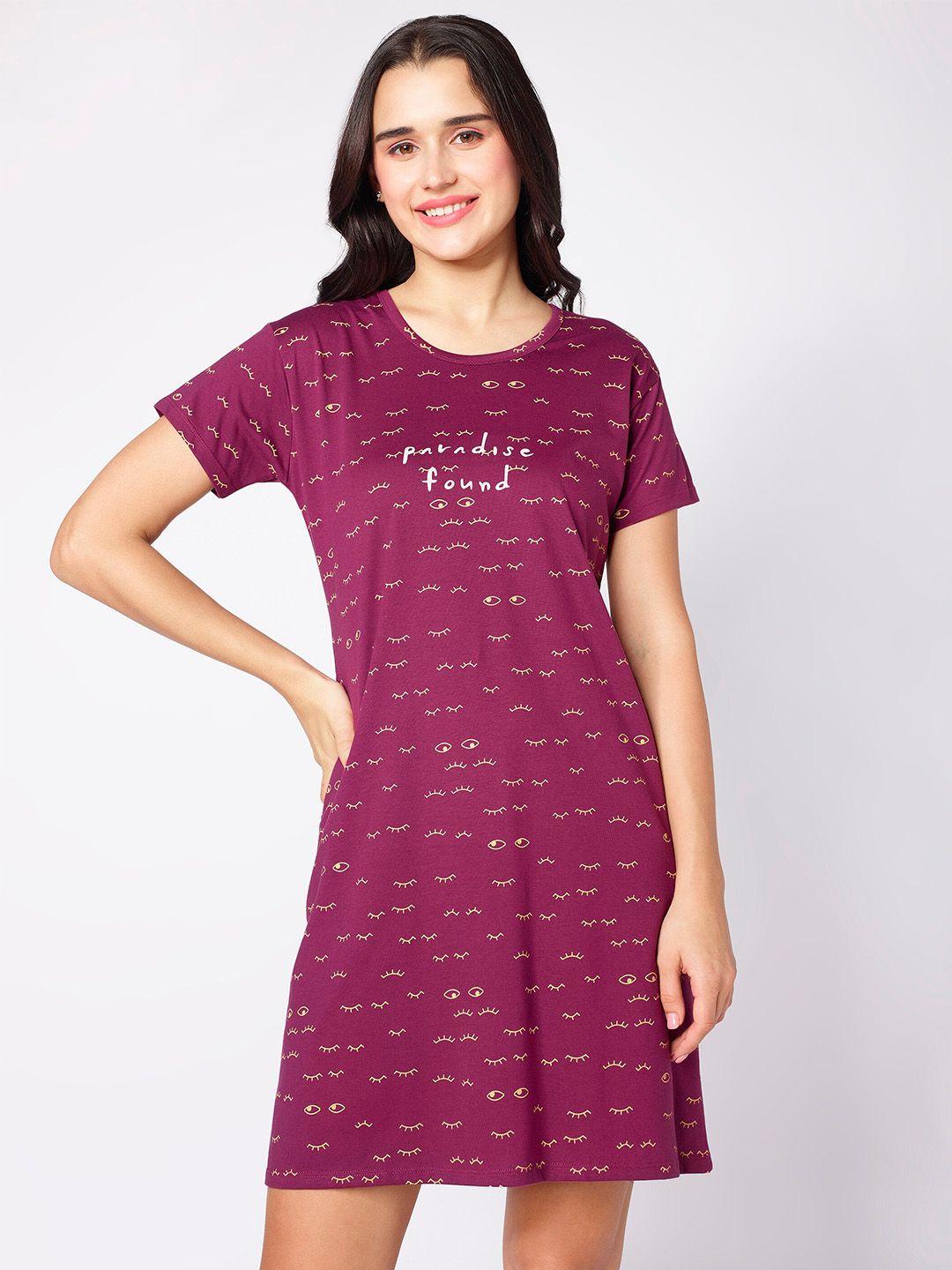 beebelle purple conversational printed nightdress