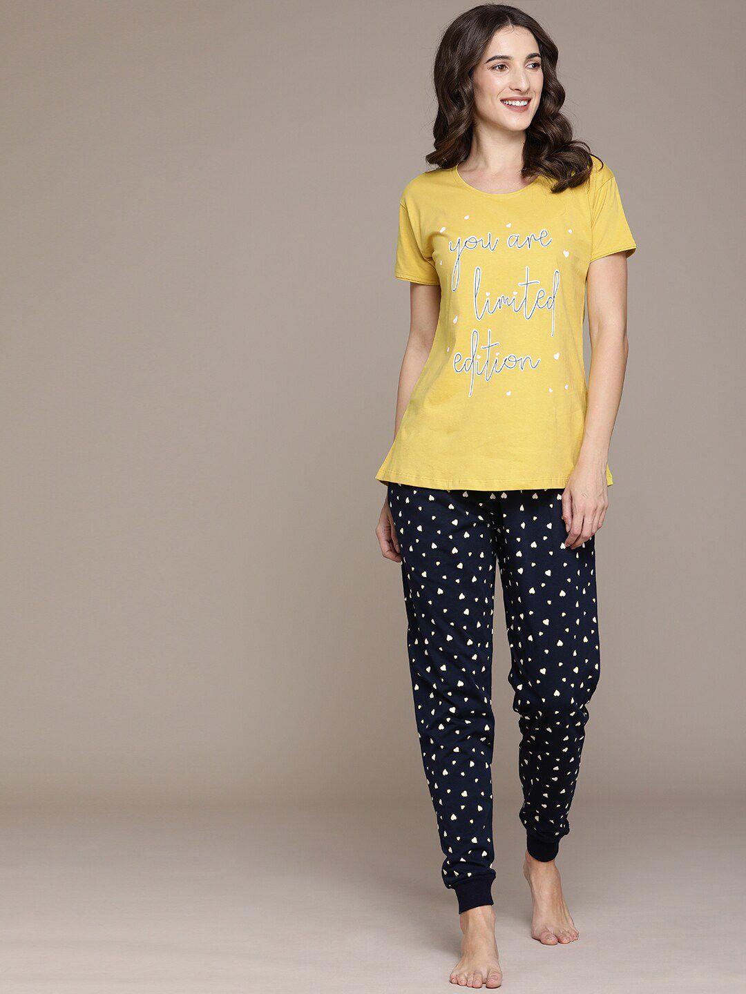 beebelle typography printed pure cotton night suit