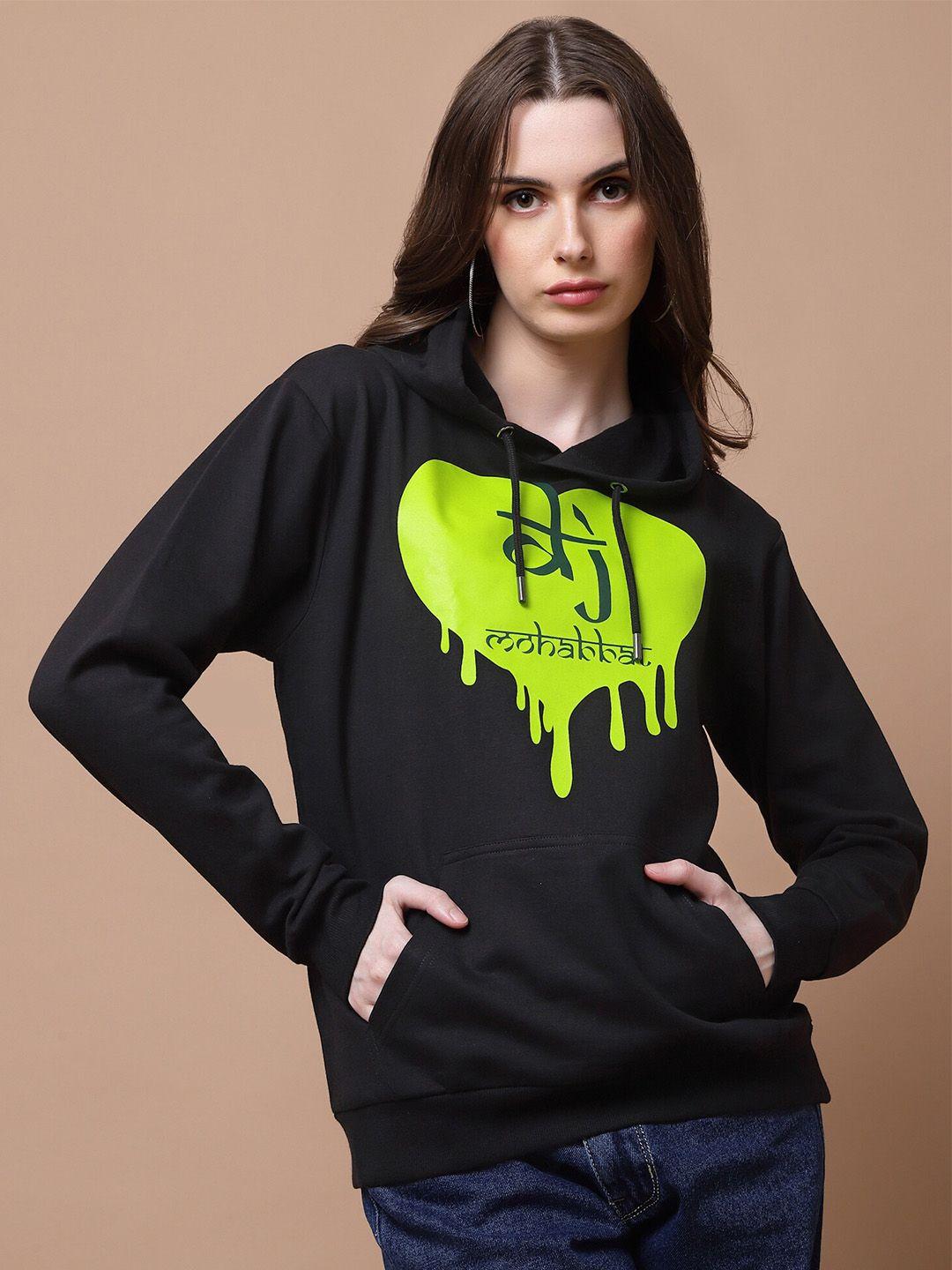 beetein lamhein typography printed hooded cotton oversized pullover sweatshirt