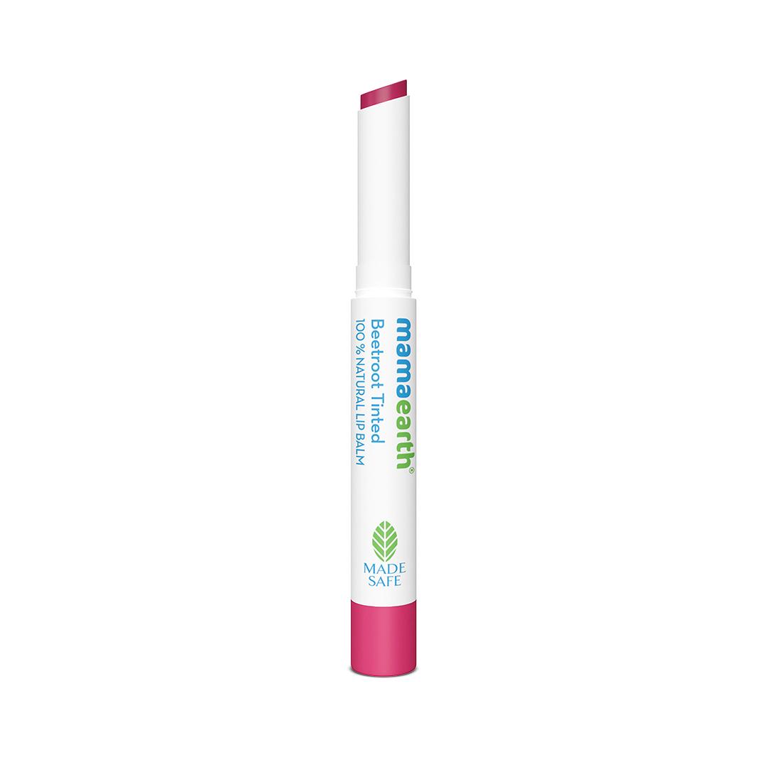 beetroot tinted 100% natural lip balm with beetroot and beeswax for soft & supple lips - 2 g