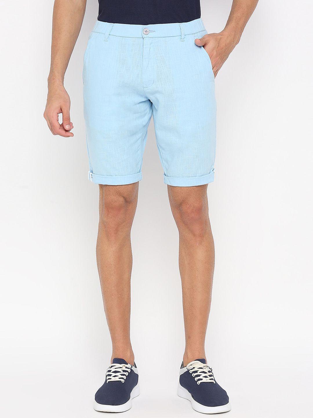 beevee men mid-rise cotton linen chino shorts