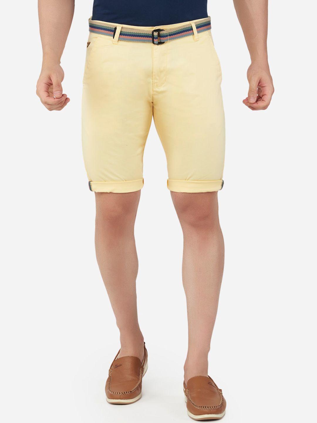 beevee men yellow outdoor chino shorts