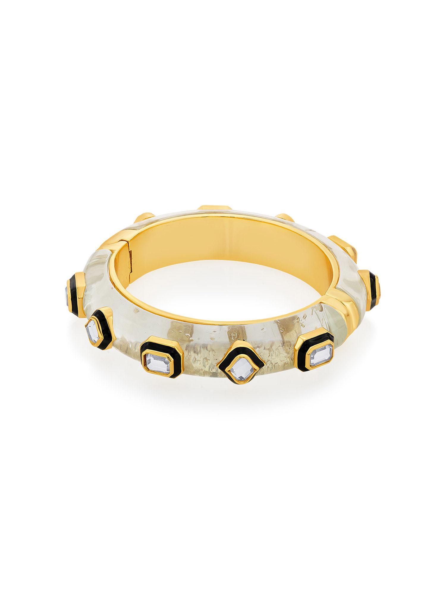begum haute resin bangle in 18kt gold plated