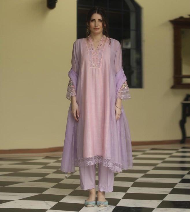 begum pret pink & lavender miren suit set