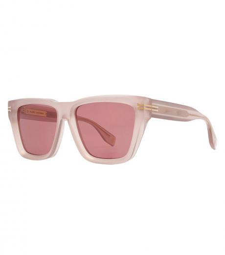 beige burgundy square sunglasses