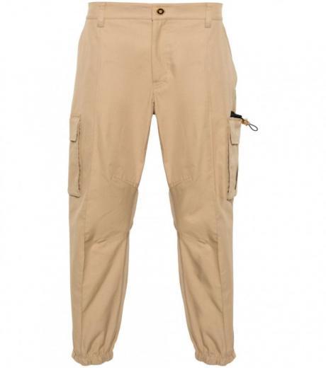 beige cotton cargo trousers