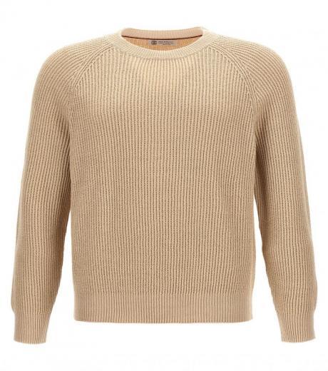 beige crewneck sweater