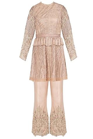 beige-embroidered-tunic-with-flared-pants