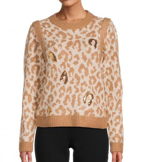 beige leopard pattern sweater