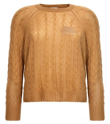 beige logo sweater