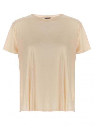 beige silk t-shirt