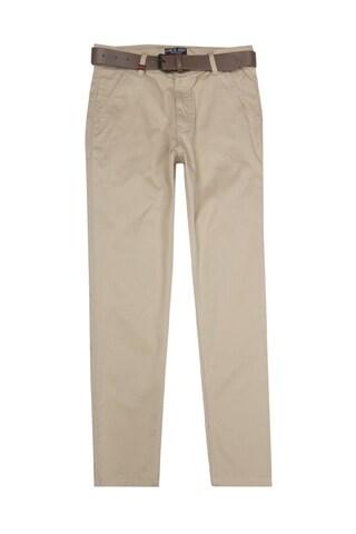 beige solid full length casual boys regular fit trousers