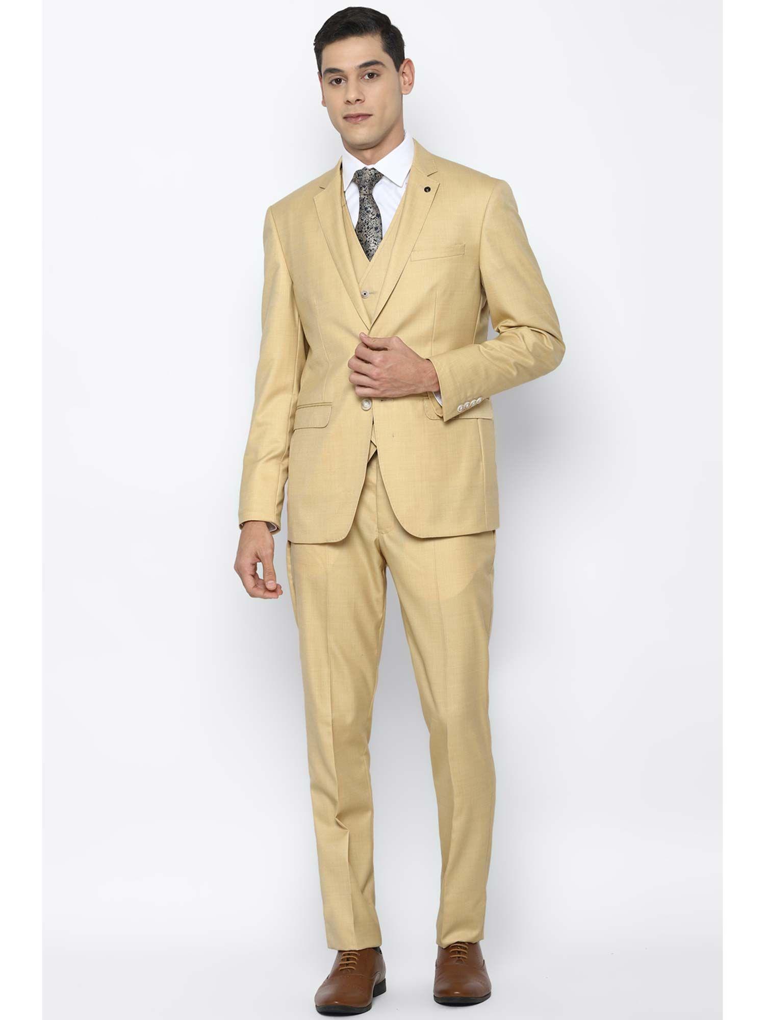 beige three piece suit (set of 3)