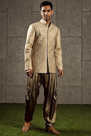 beige upcycled sherwani cum jacket