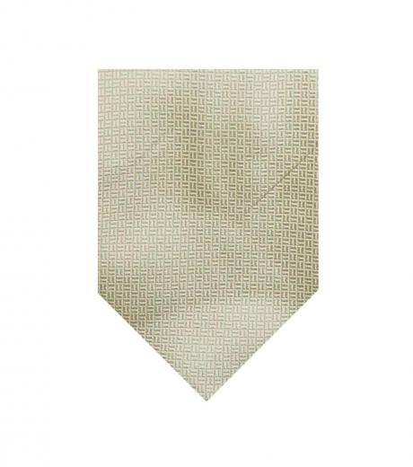 beige well tailored plaid print silk tie