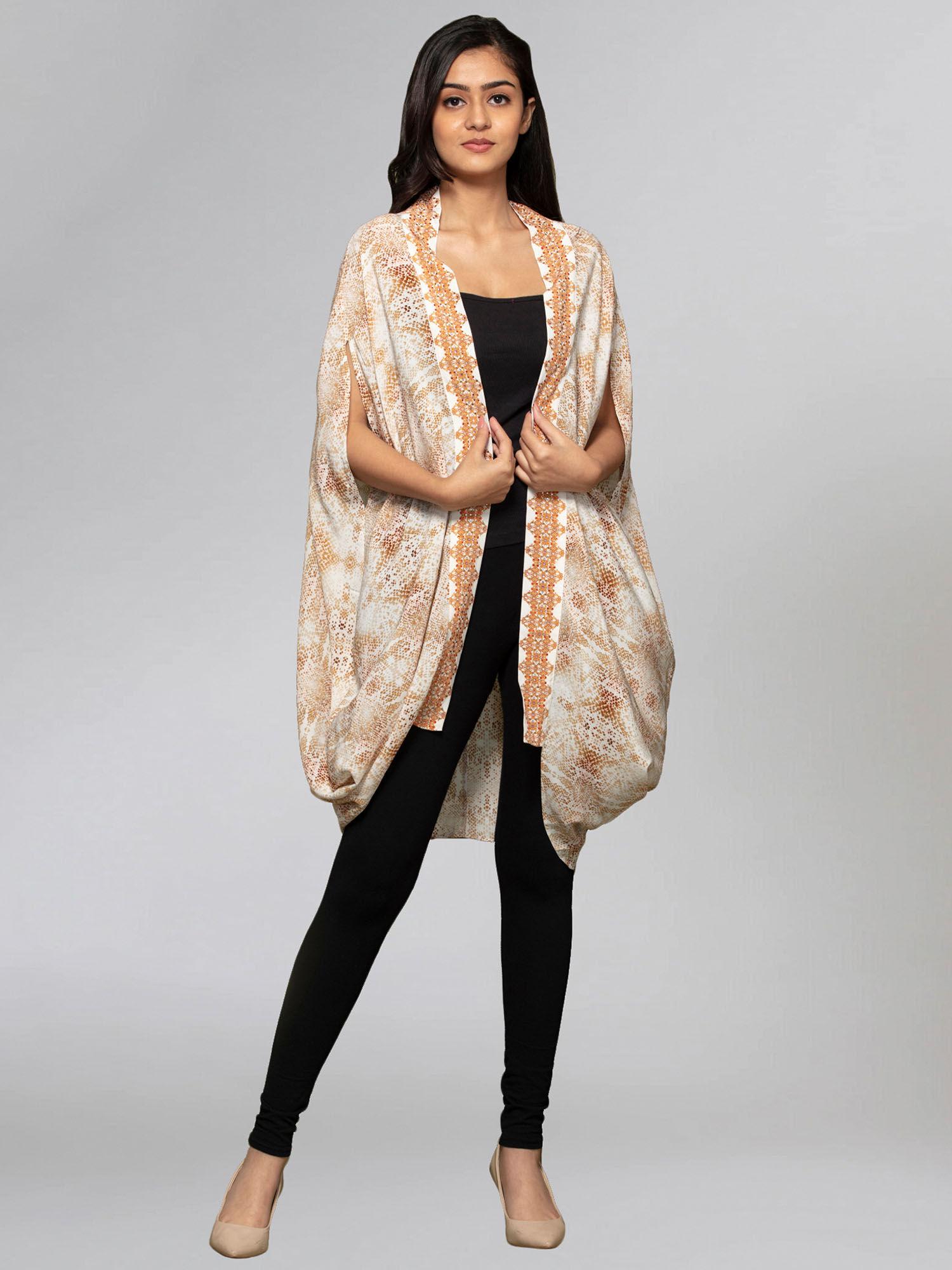 beige animal print cape