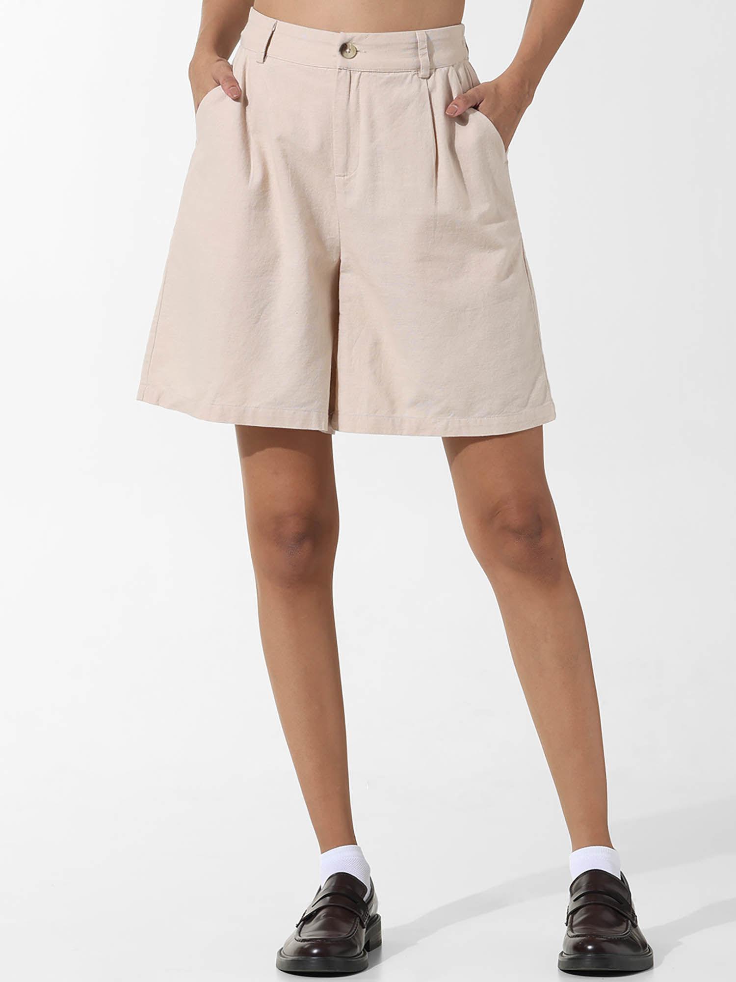 beige bermuda shorts