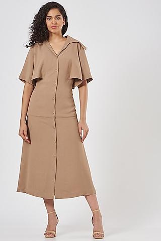 beige blush polyester & viscose dress