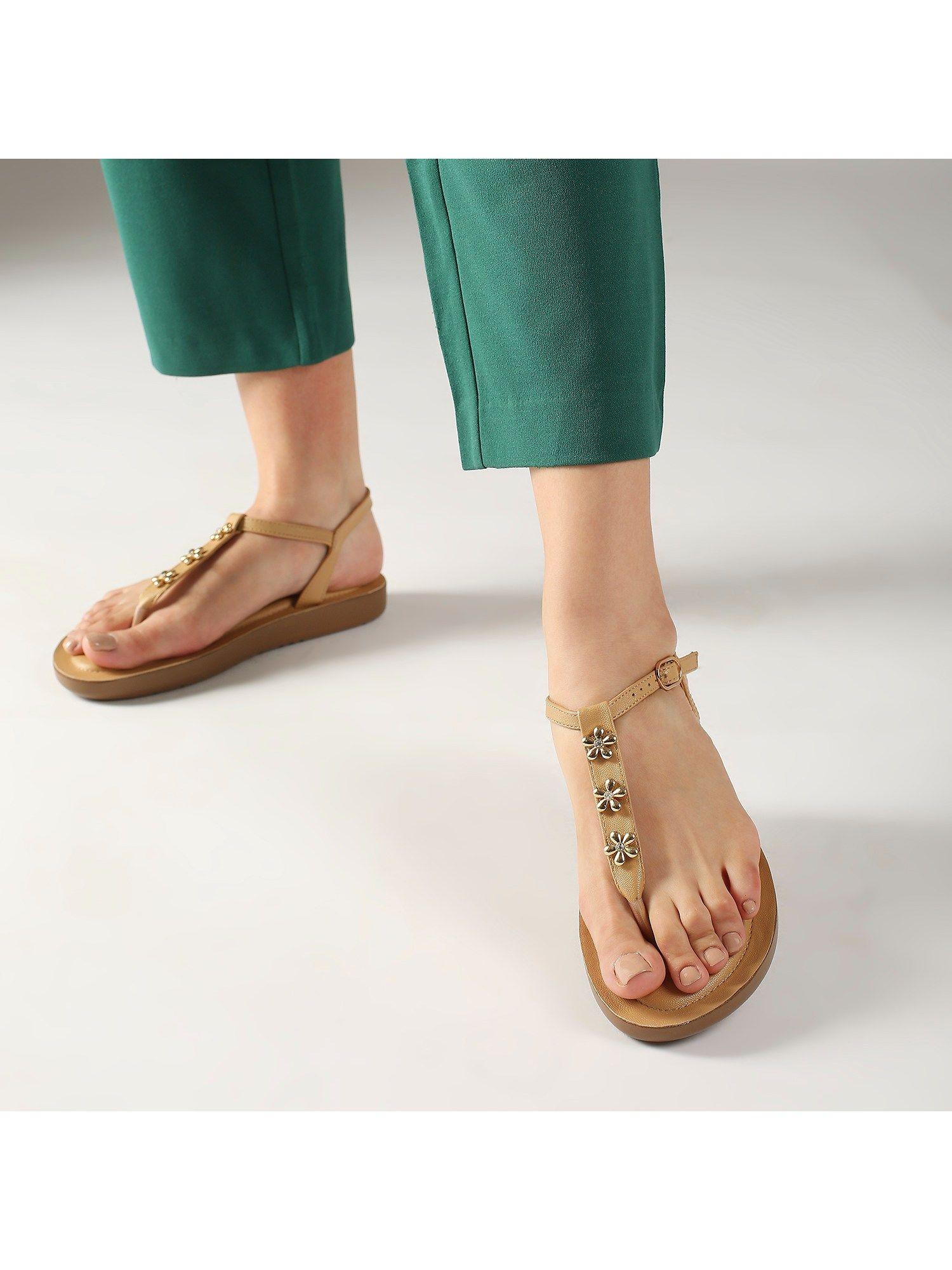 beige casual round toe sandals